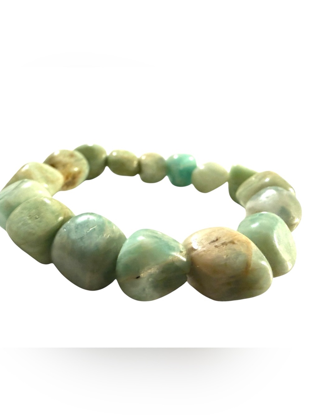 Natural Amazonite Beaded Stretch Bracelet